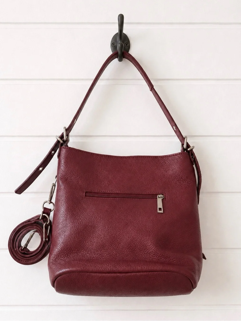 Diva’s Bag Burgundy Italian Leather Shoulder & Crossbody Bag